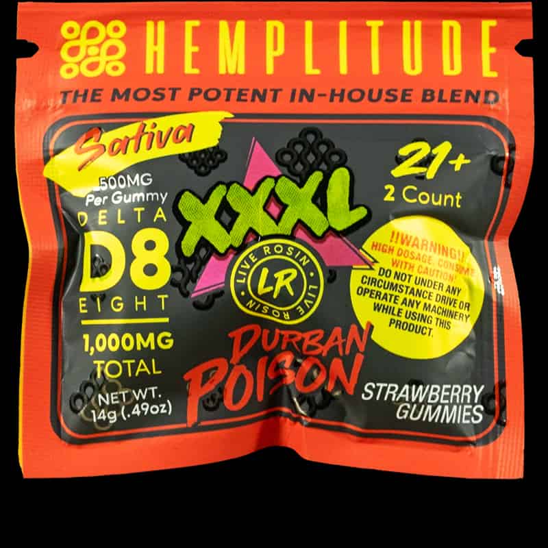 XXXL – Live Rosin THC Gummies – Durban Poison
