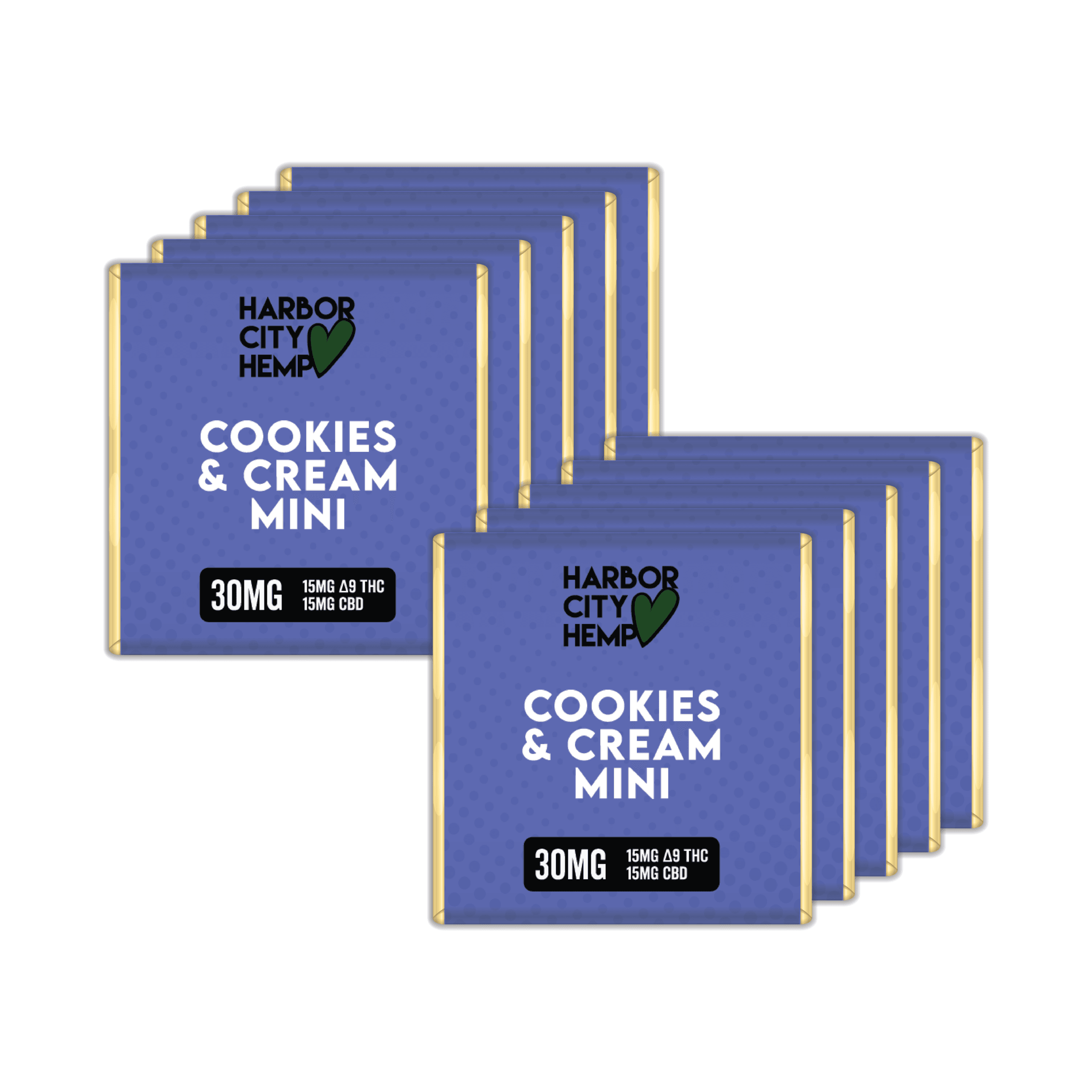 D9:CBD Cookies &amp; Cream Minis 30mg (10 Pack)