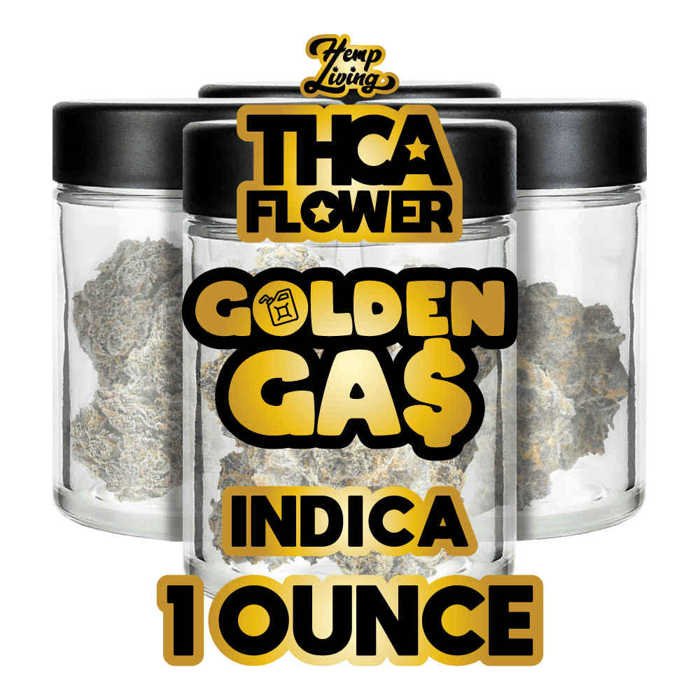 Hemp Living – THCA Flower Ounce – 1 OZ (28g) – Golden Gas