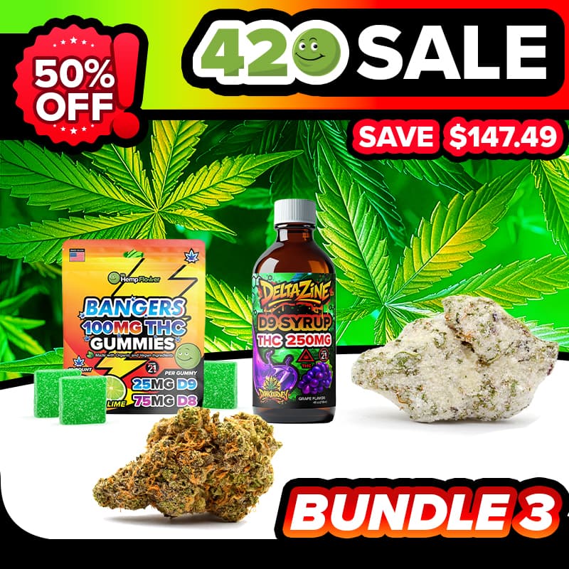 420 Bundle Deal #3 | THCa Flower, Snow Caps, Gummies & D9 Syrup