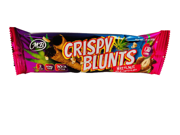 CBD 100mg with Hazelnut Chocolate Cream Crispy Blunts Crispy Phyllo Dough 2 Sticks 1.5 oz