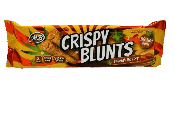 D9 100mg with Peanut Butter Cream Crispy Blunts Crispy Phyllo Dough 2 Sticks 1.5 oz