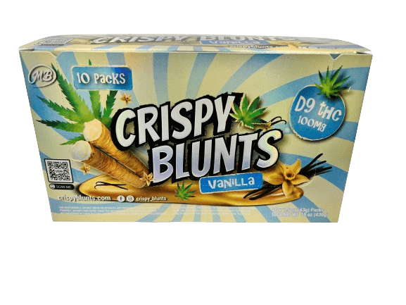 D9 Box of 10 (2 packs) 100mg with Vanilla Cream Crispy Blunts Crispy Phyllo Dough 2 Sticks 1.5 oz