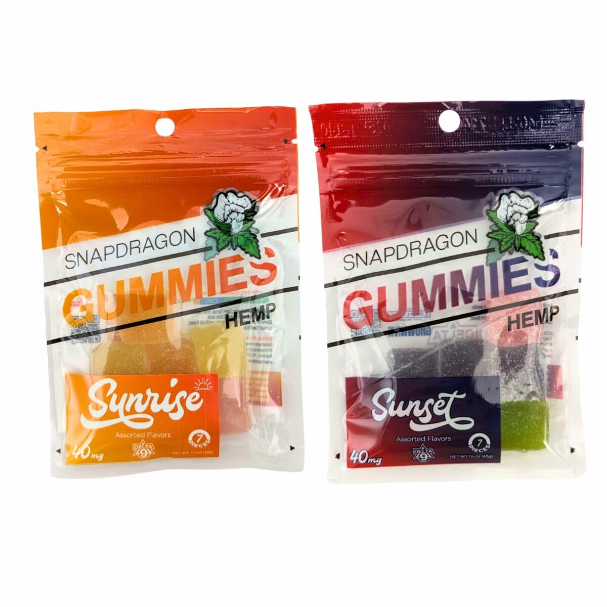 Delta-9 THC Infused 40mg Sunrise and Sunset Gummies