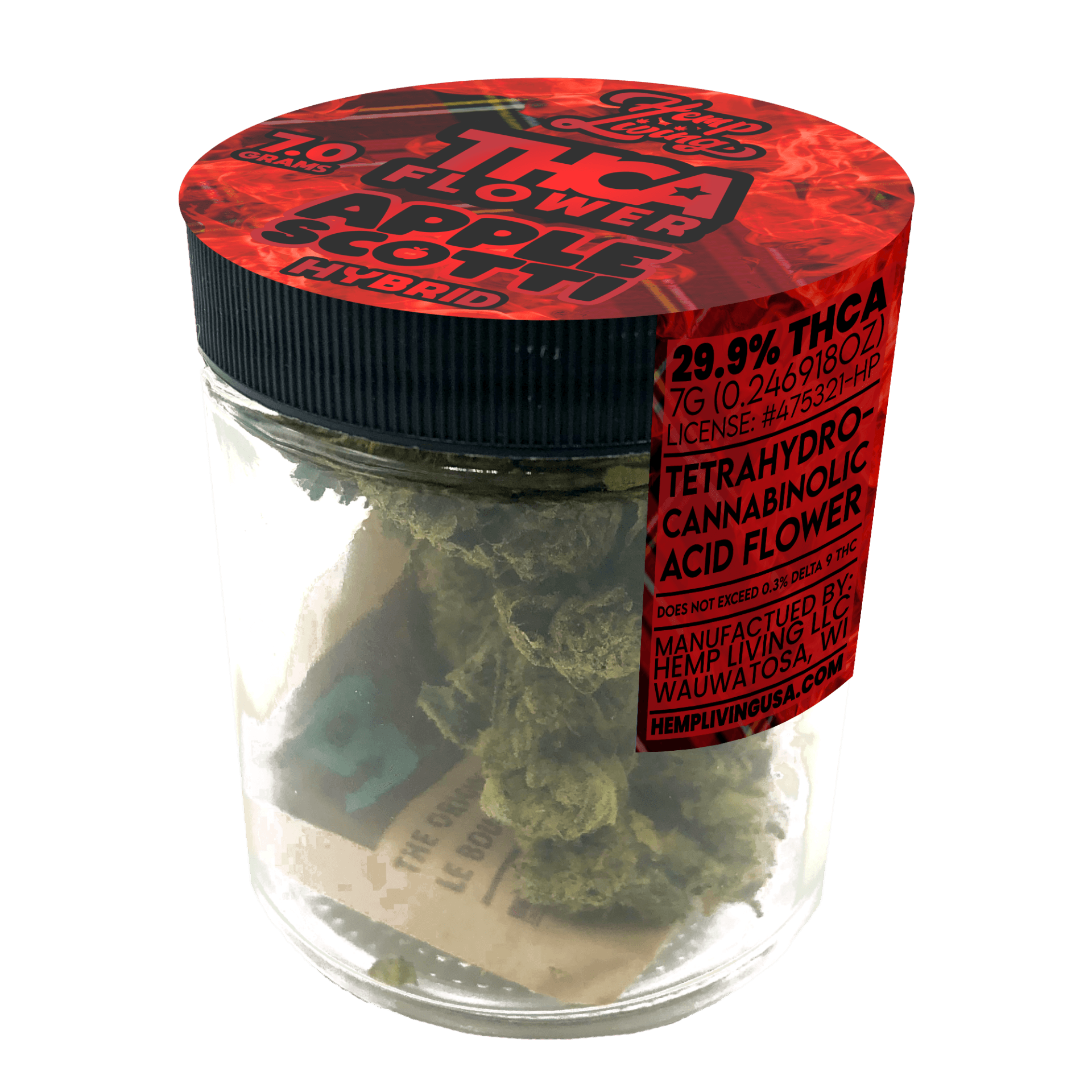 Hemp Living – THCA Flower 7g Jar – Applescotti