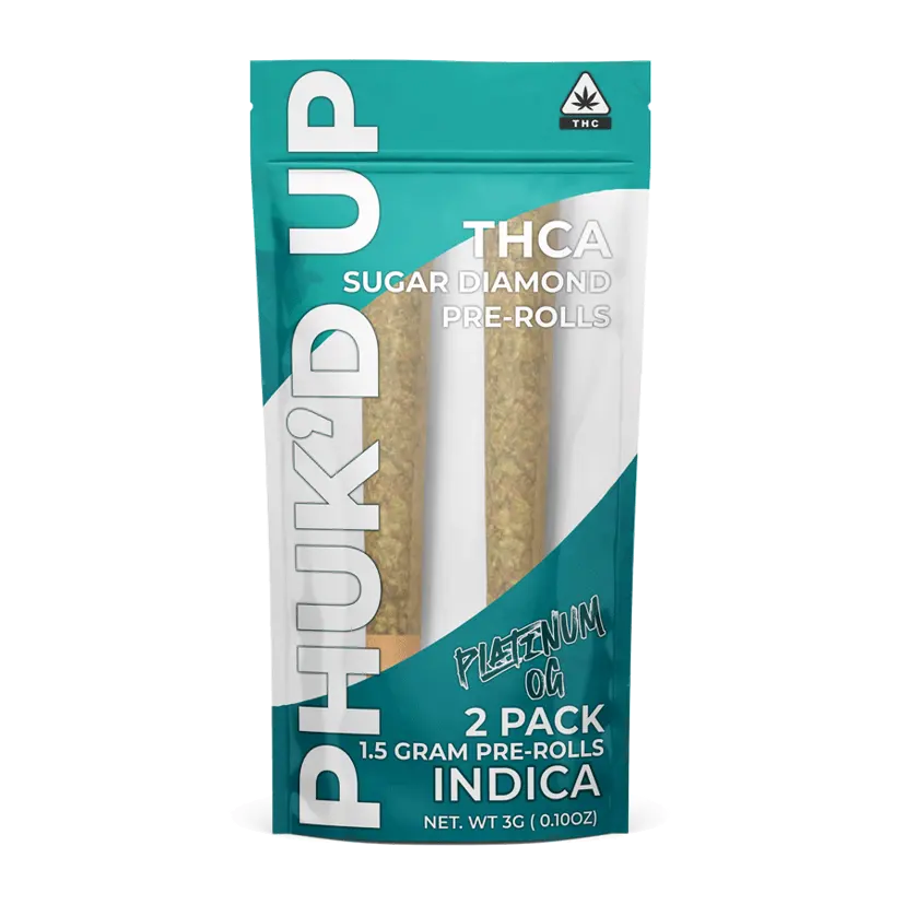 Liquidation: PHUK'D UP | THCA SUGAR DIAMOND INFUSED PRE-ROLLS | 2-PACK – Platinum OG