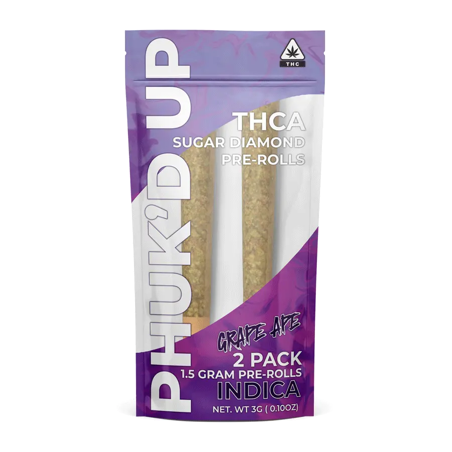 Liquidation: PHUK'D UP | THCA SUGAR DIAMOND INFUSED PRE-ROLLS | 2-PACK – Grape Ape