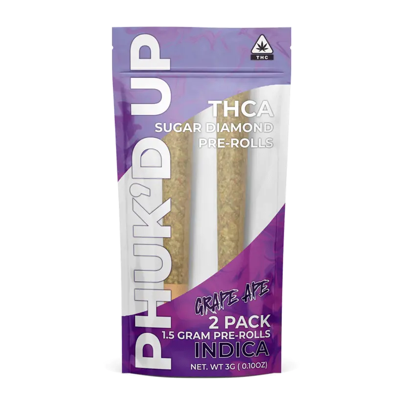 Liquidation: PHUK'D UP | THCA SUGAR DIAMOND INFUSED PRE-ROLLS | 2-PACK – Grape Ape