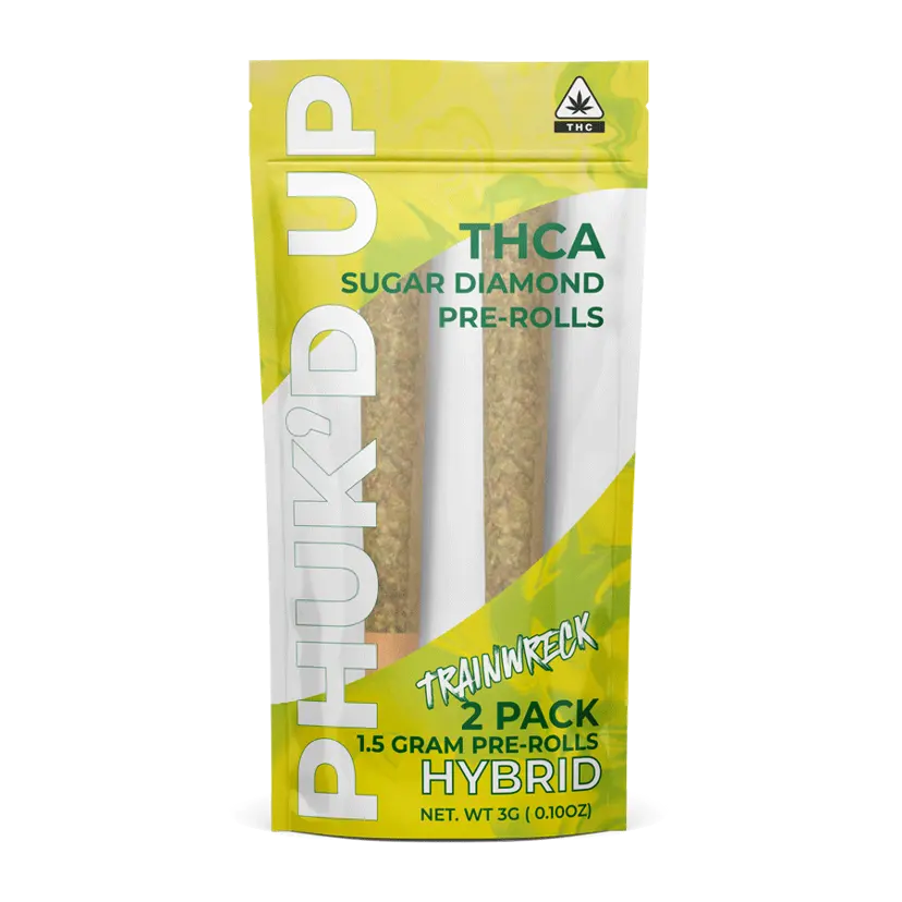 Liquidation: PHUK'D UP | THCA SUGAR DIAMOND INFUSED PRE-ROLLS | 2-PACK – Trainwreck