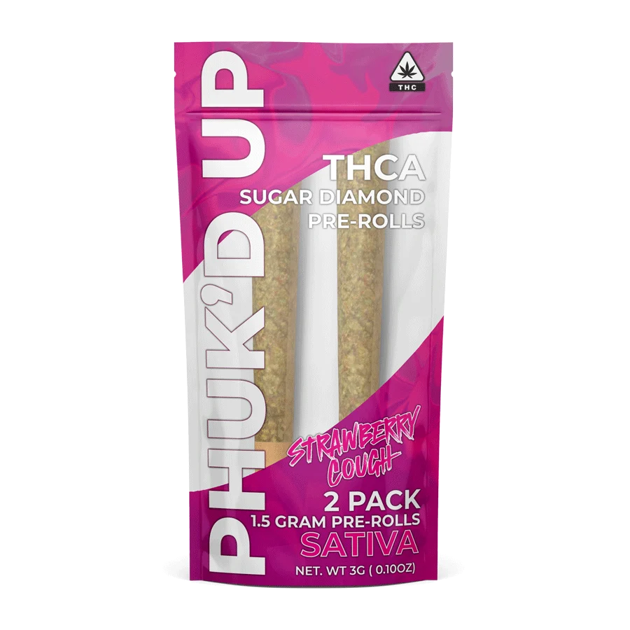 Liquidation: PHUK'D UP | THCA SUGAR DIAMOND INFUSED PRE-ROLLS | 2-PACK – Strawberry Cough