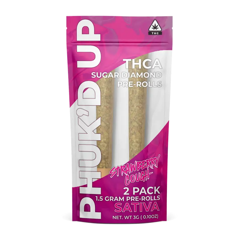 Liquidation: PHUK'D UP | THCA SUGAR DIAMOND INFUSED PRE-ROLLS | 2-PACK β Strawberry Cough